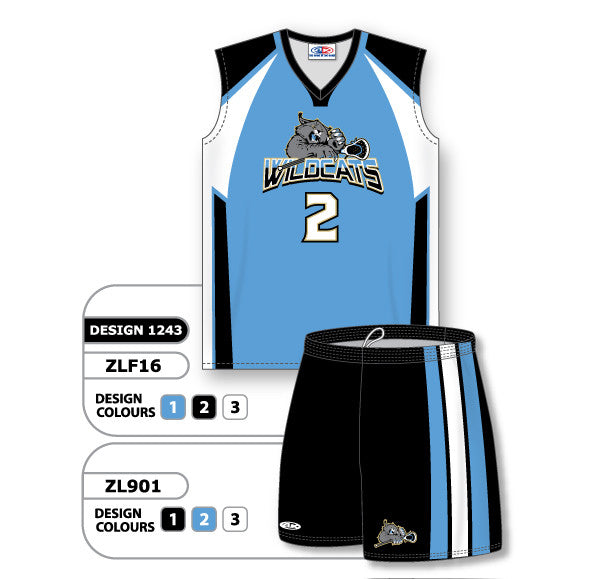 Athletic Knit Custom Sublimated Girls Sleeveless Lacrosse Uniform Set Design 1243 (ZLFS16-1243)